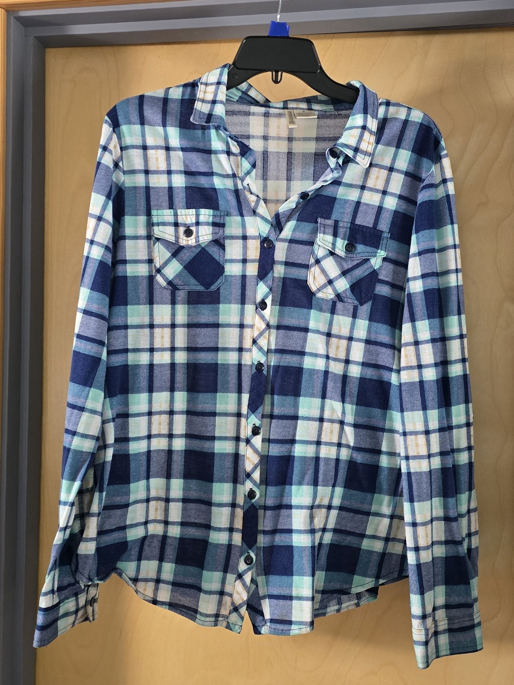 Passport Blues and White Plaid Button-Down Shirt